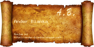 Ander Bianka névjegykártya