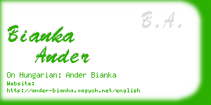 bianka ander business card